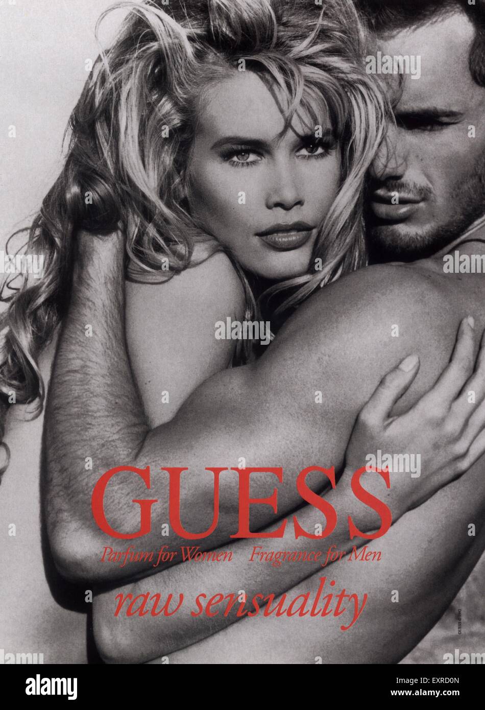 1990s UK Guess Magazine Advert Stock Photo