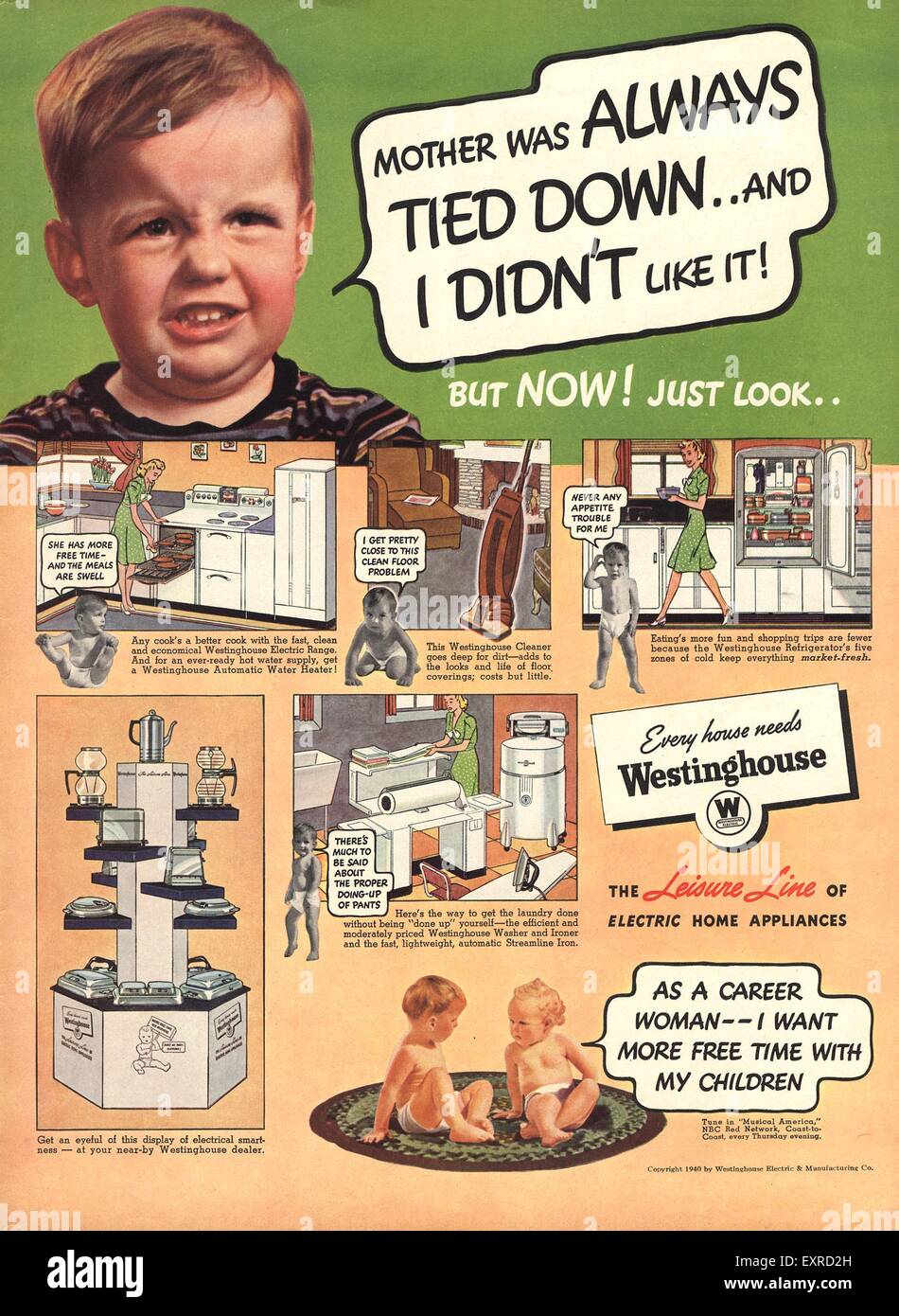 1950s USA Westinghouse Magazine Advert Stock Photo