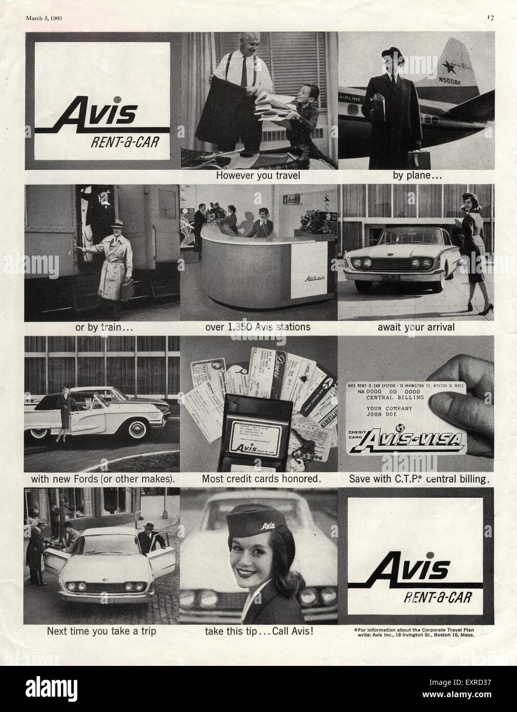 1960s USA Avis Magazine Advert Stock Photo