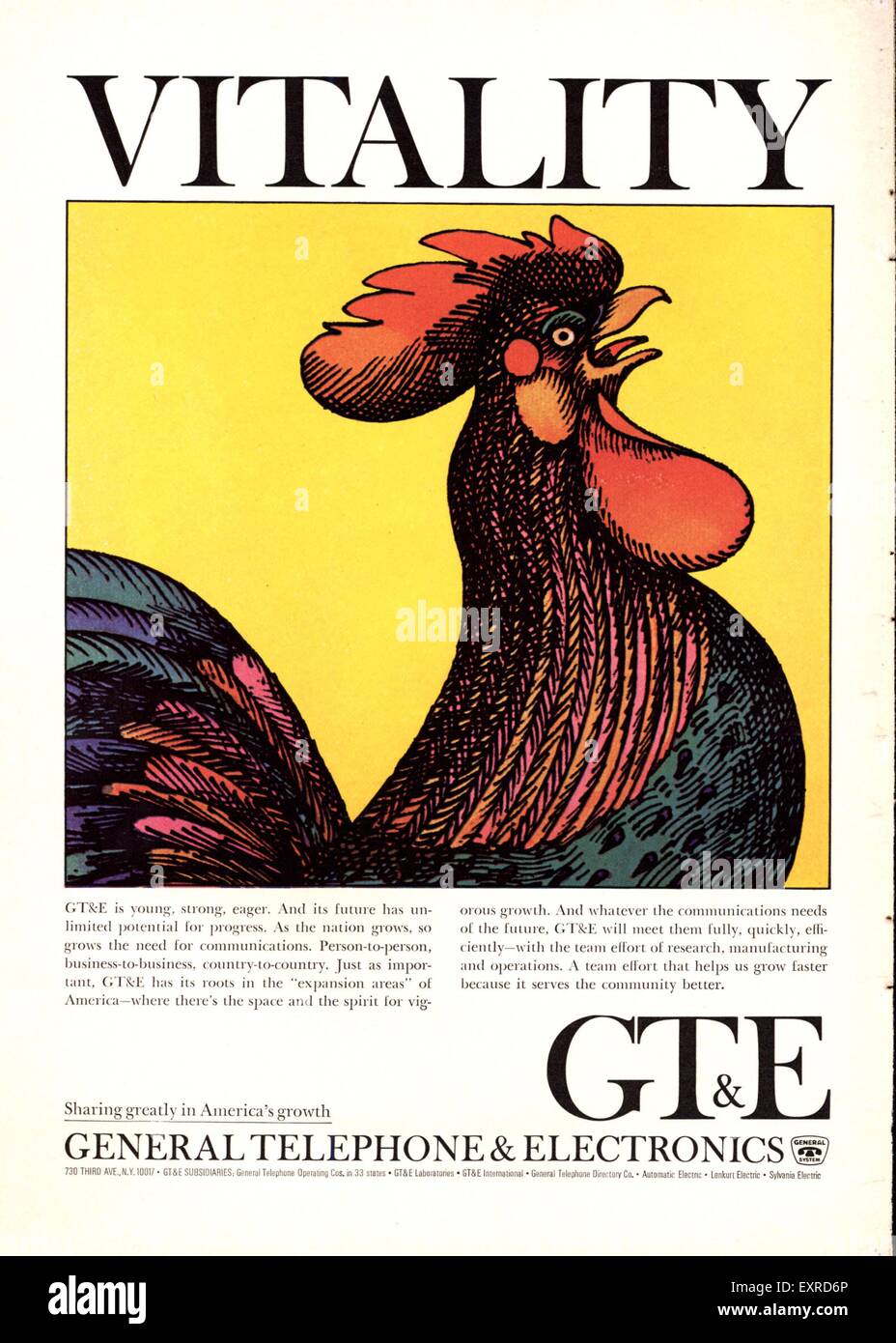 1950s USA GT and  E Magazine Advert Stock Photo
