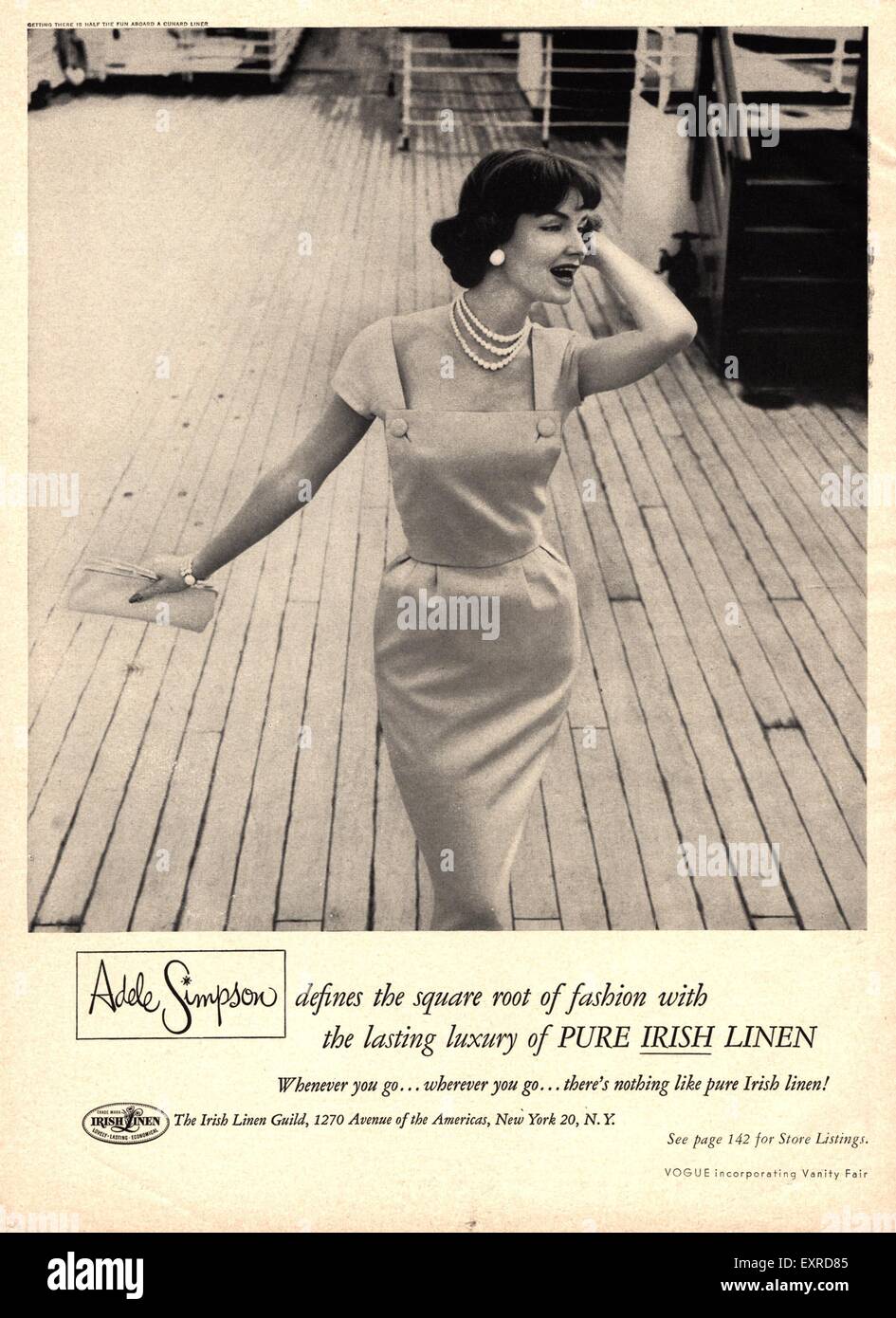 1950s USA Adele Simpson Magazine Advert Stock Photo