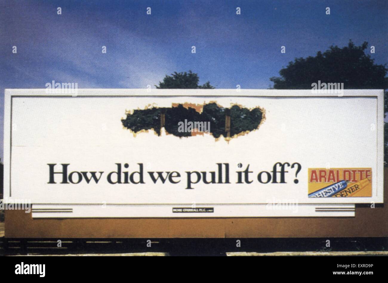 1980s UK Araldite Billboard Advert Stock Photo