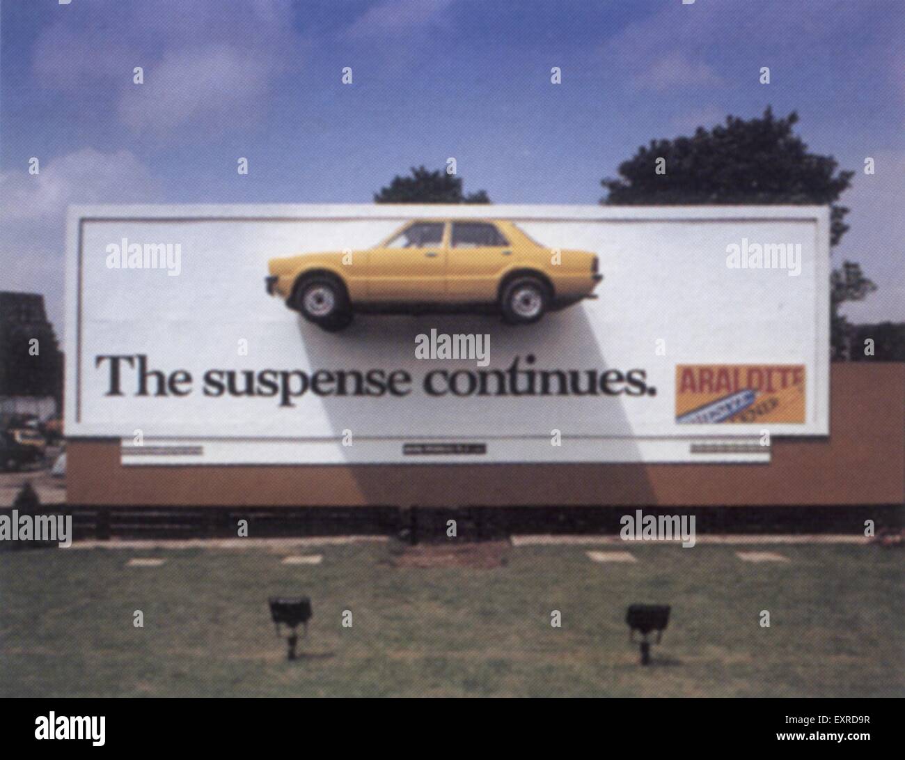 1980s UK Araldite Billboard Advert Stock Photo