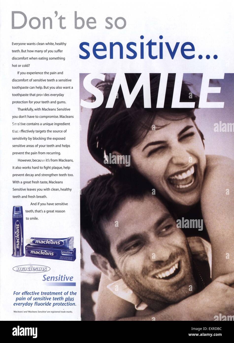 1990s UK Macleans Magazine Advert Stock Photo