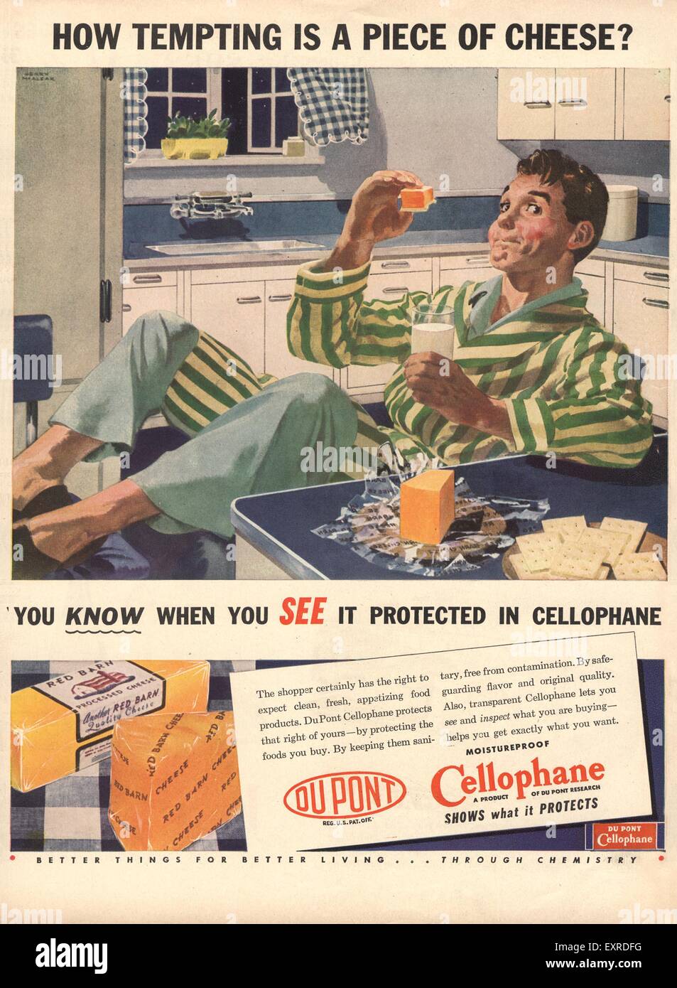 1950s USA Cellophane by DuPont Magazine Advert Stock Photo Alamy