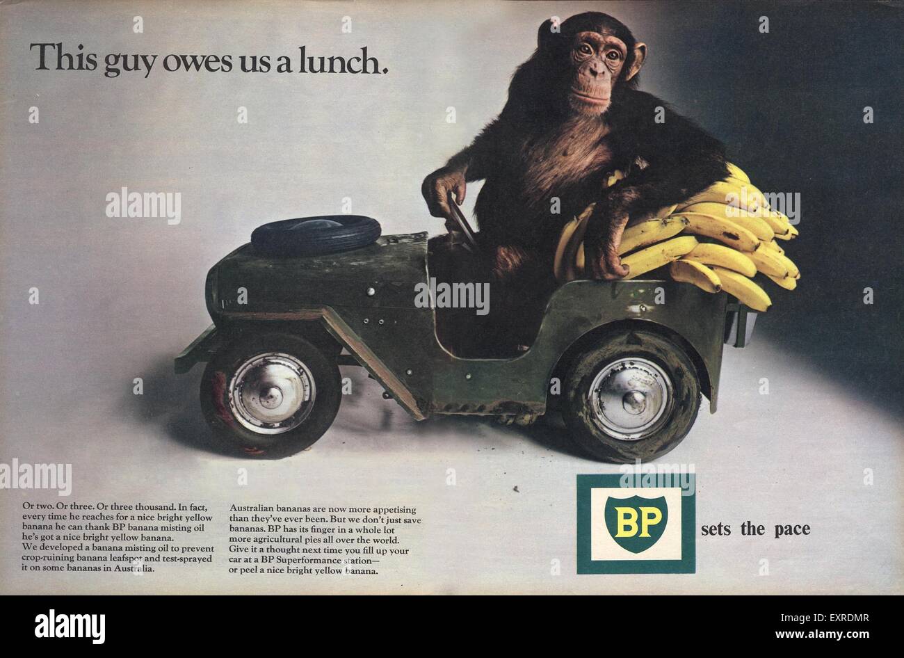 1970s UK British Petroleum Magazine Advert Stock Photo