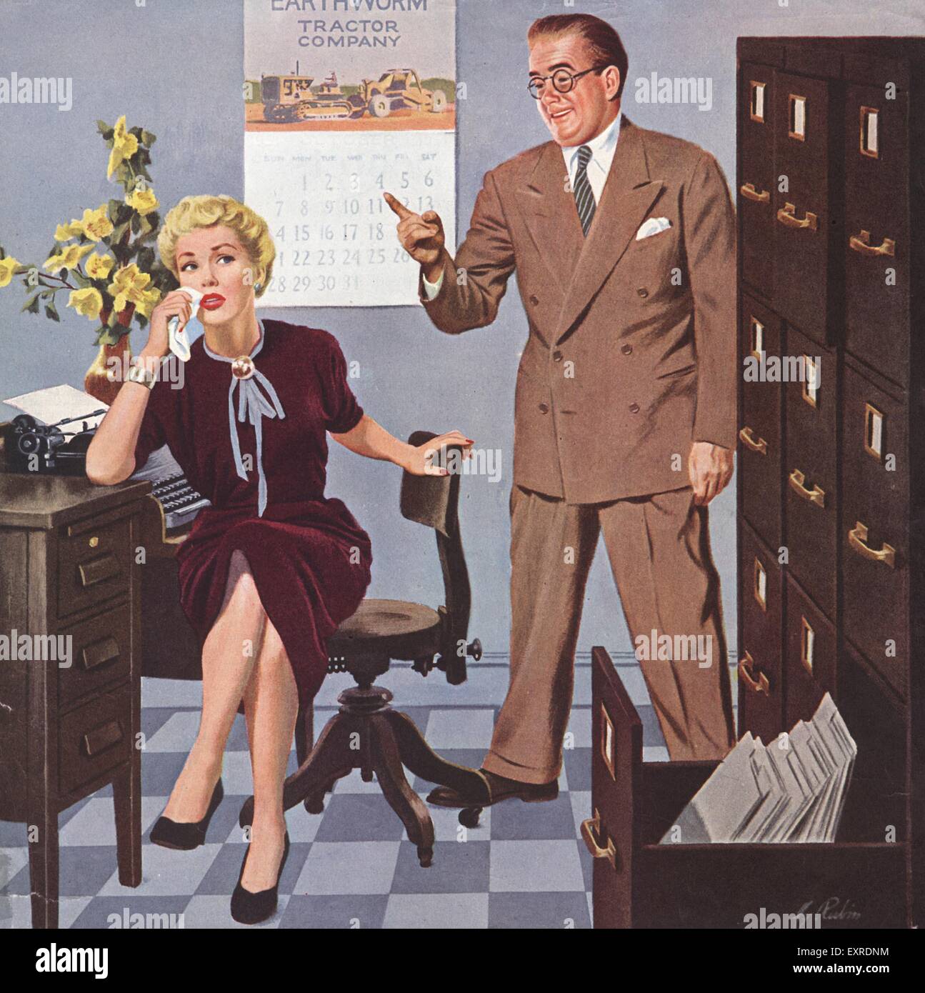 1950s USA The Secretary Magazine Plate ...