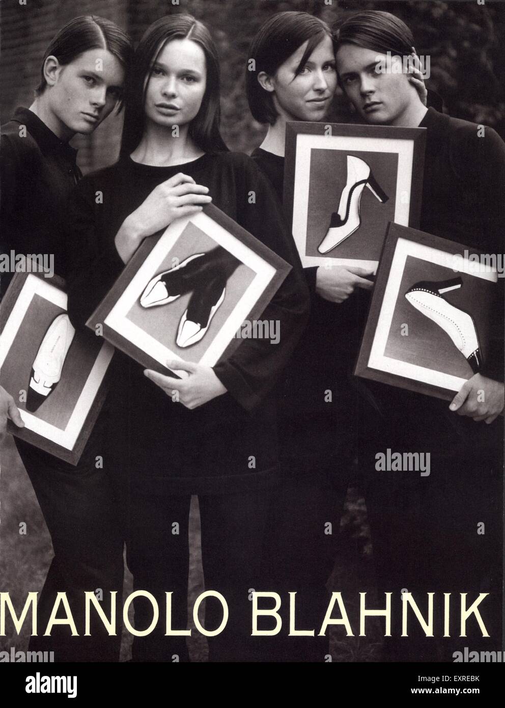 1990s UK Manolo Blahnik Magazine Advert Stock Photo