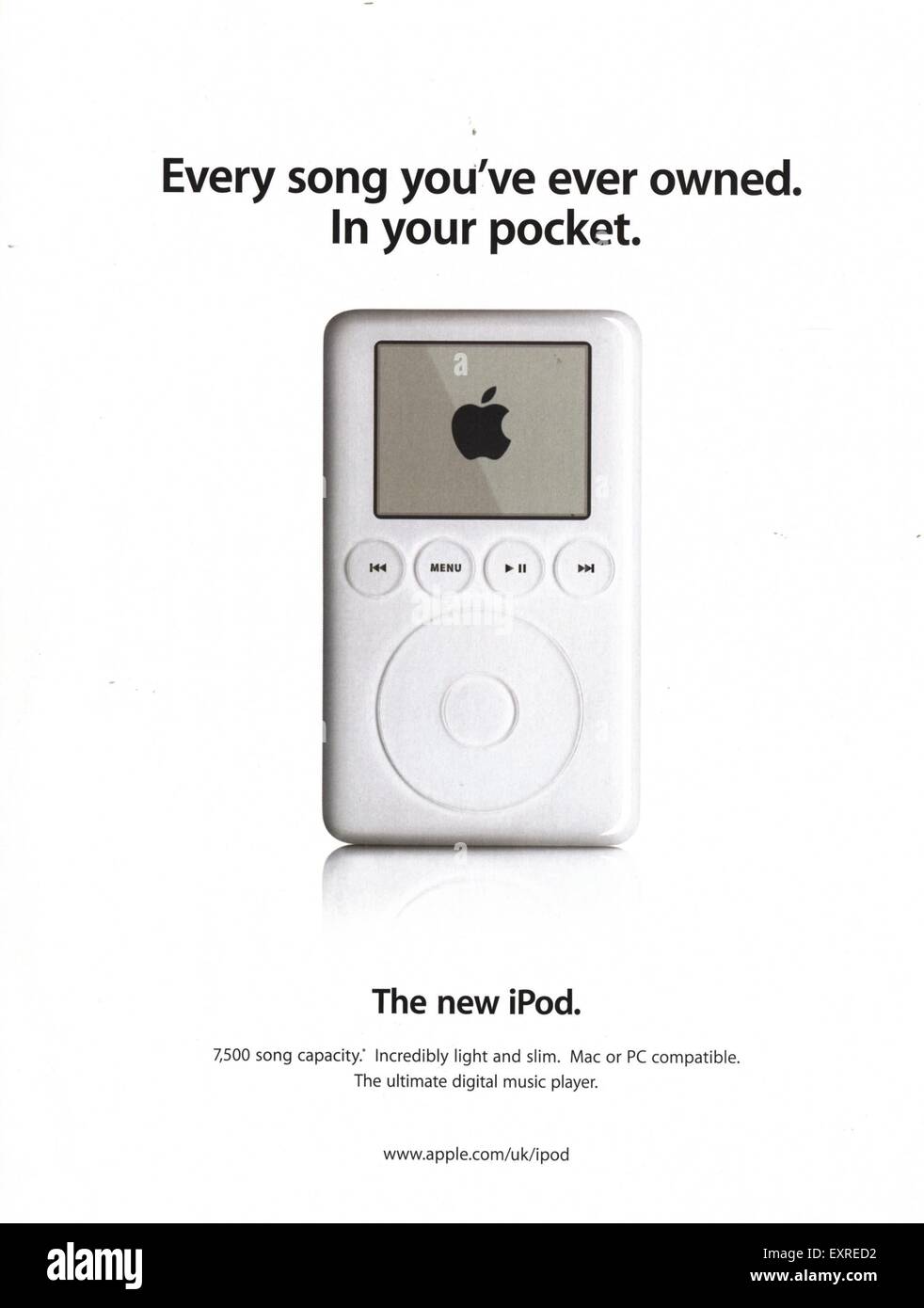 2000s UK Apple Ipod Magazine Advert Stock Photo