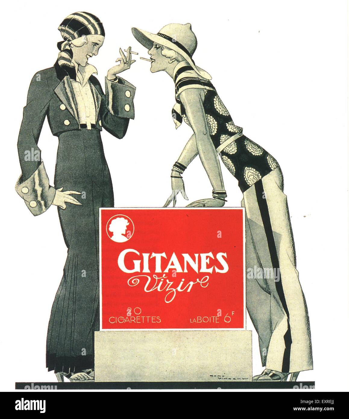 1930s France Gitanes Magazine Advert Stock Photo