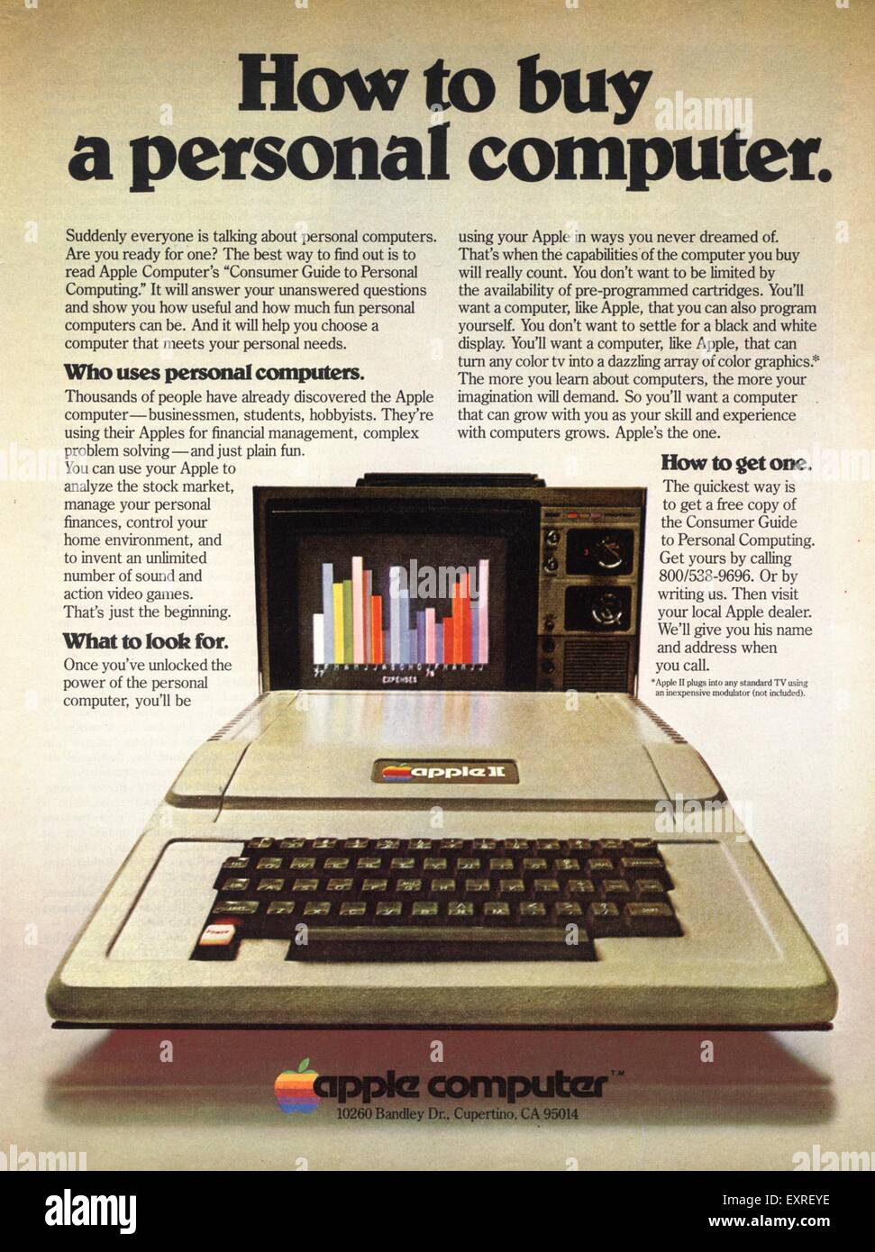 1970s USA Apple Magazine Advert Stock Photo