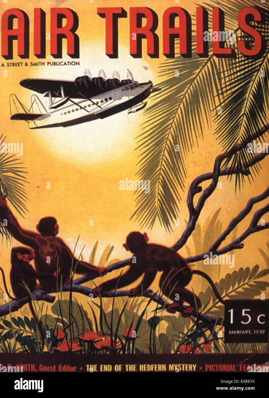 1930s USA Air Trails Magazine Cover Stock Photo