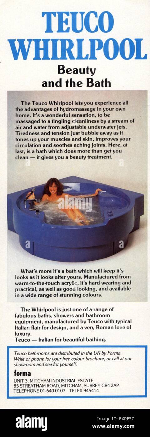 1970s Uk Teuco Whirlpool Magazine Advert Stock Photo Alamy