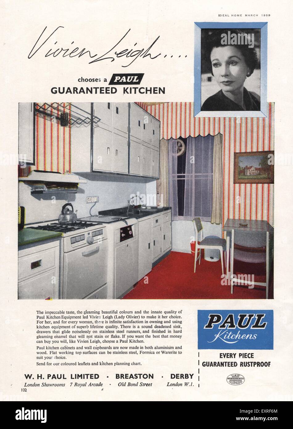 1950s UK Paul Kitchens Magazine Advert Stock Photo Alamy