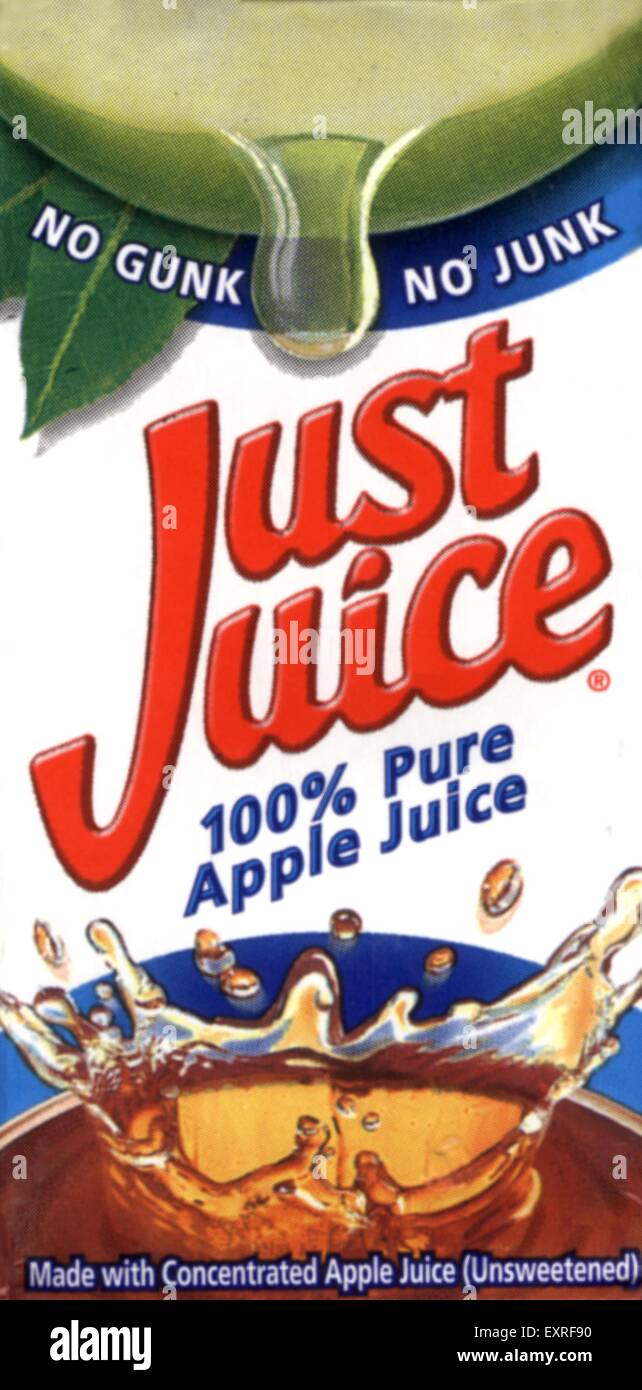 2000s UK Just Juice Packaging Stock Photo Alamy