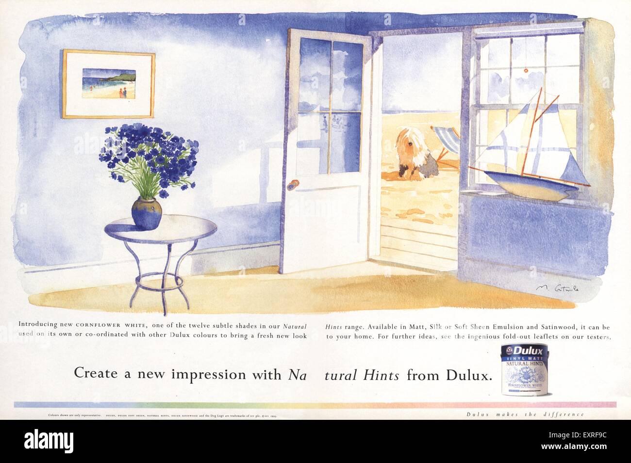 1990s UK Dulux ICI  Paint Magazine Advert Stock Photo