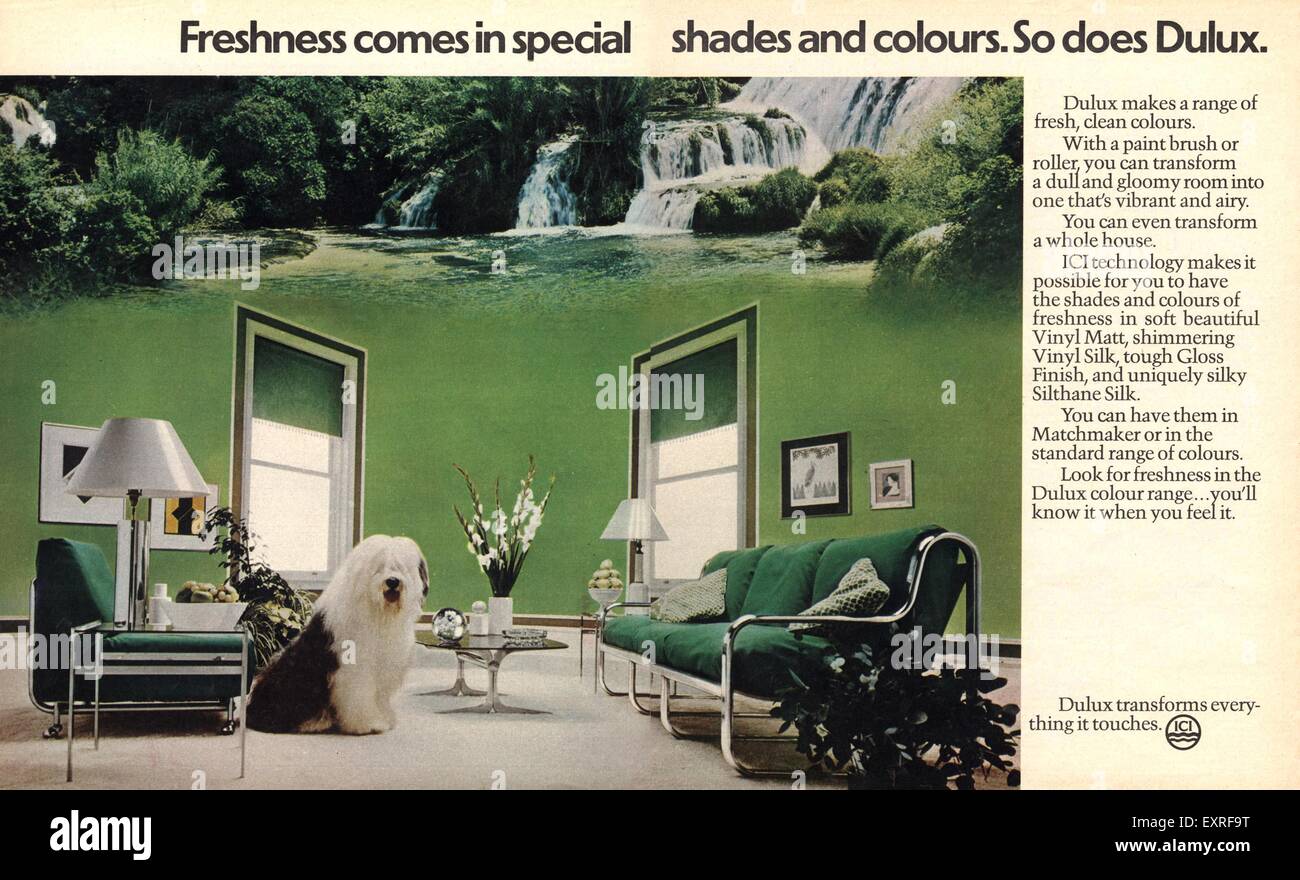 1970s UK Dulux ICI Paint Magazine Advert Stock Photo Alamy