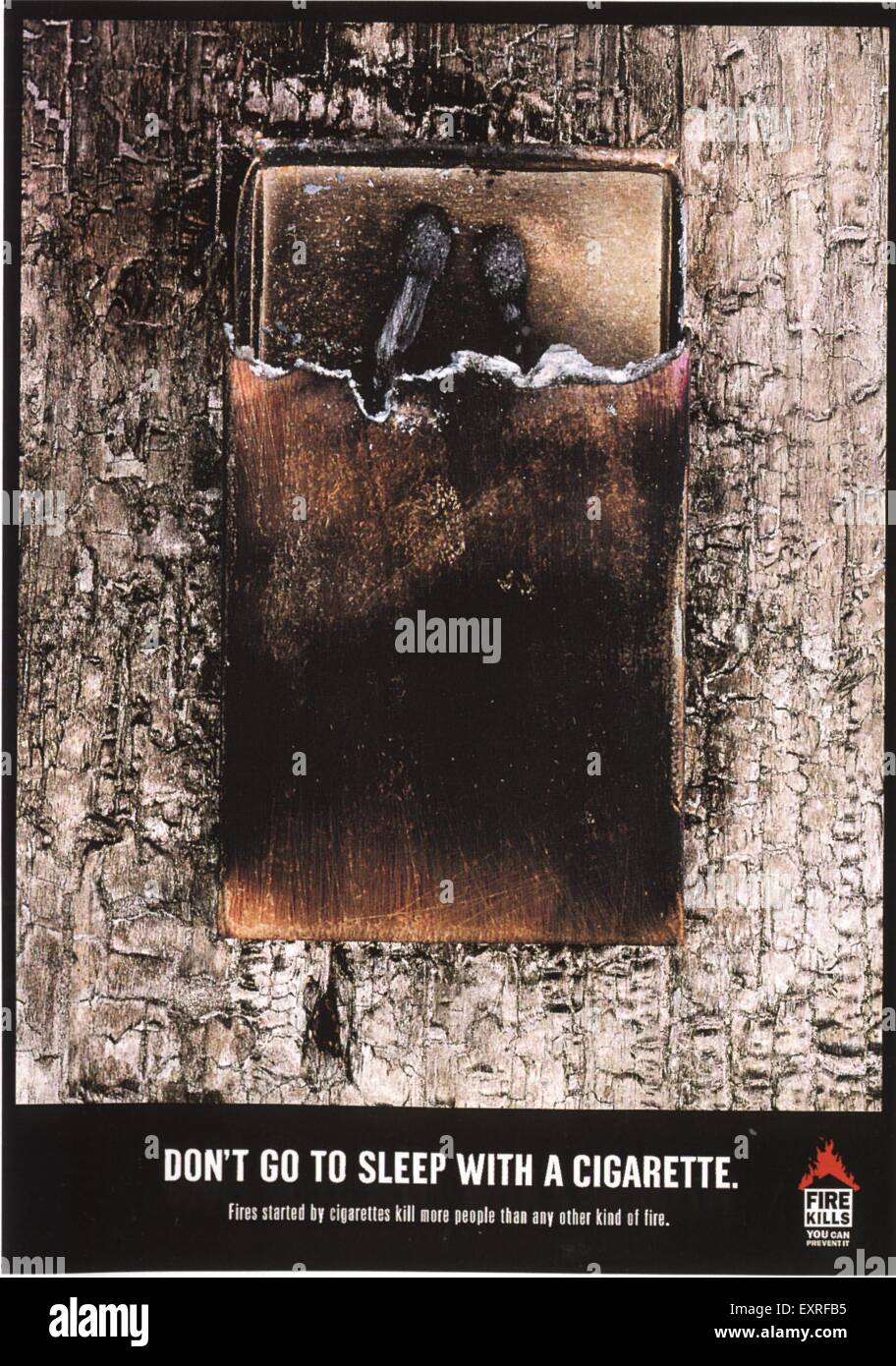 2000s UK Fire Kills Poster Stock Photo - Alamy