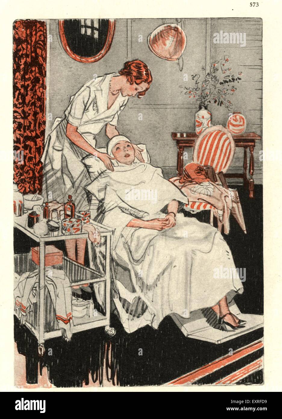 1930s USA Beauty Parlours Magazine Plate Stock Photo