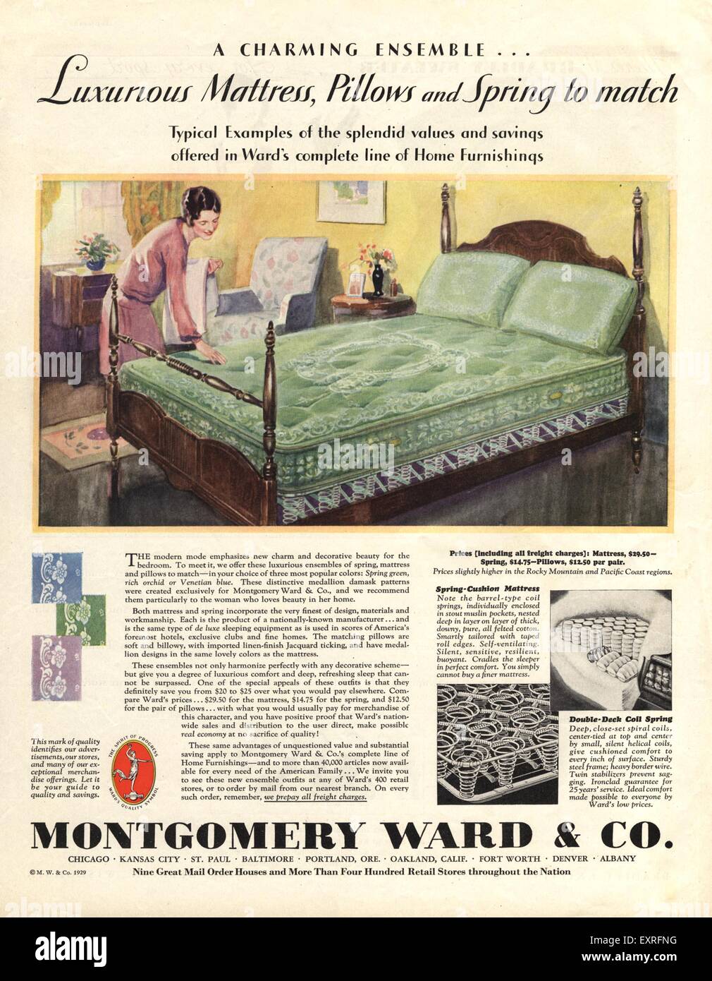 1920s Usa Montgomery Ward Co Magazine Advert Stock Photo