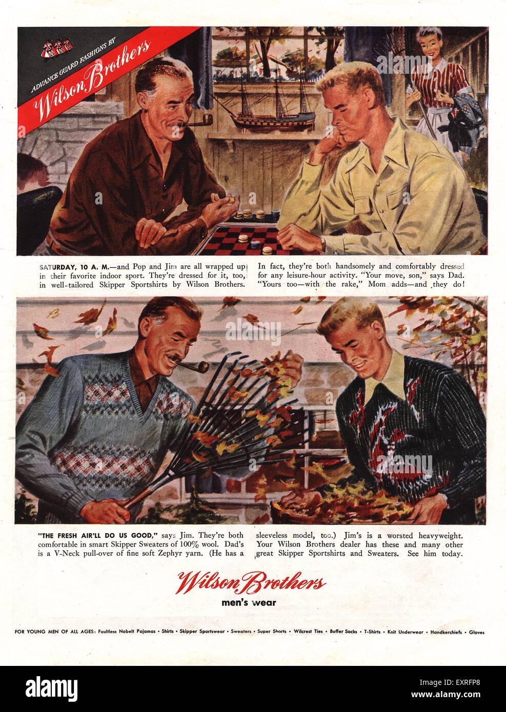 1940s USA Wilson Brothers Magazine Advert Stock Photo