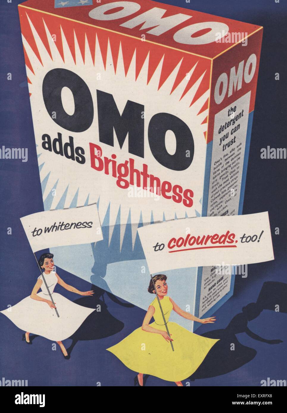 1950s UK Omo Magazine Advert Stock Photo