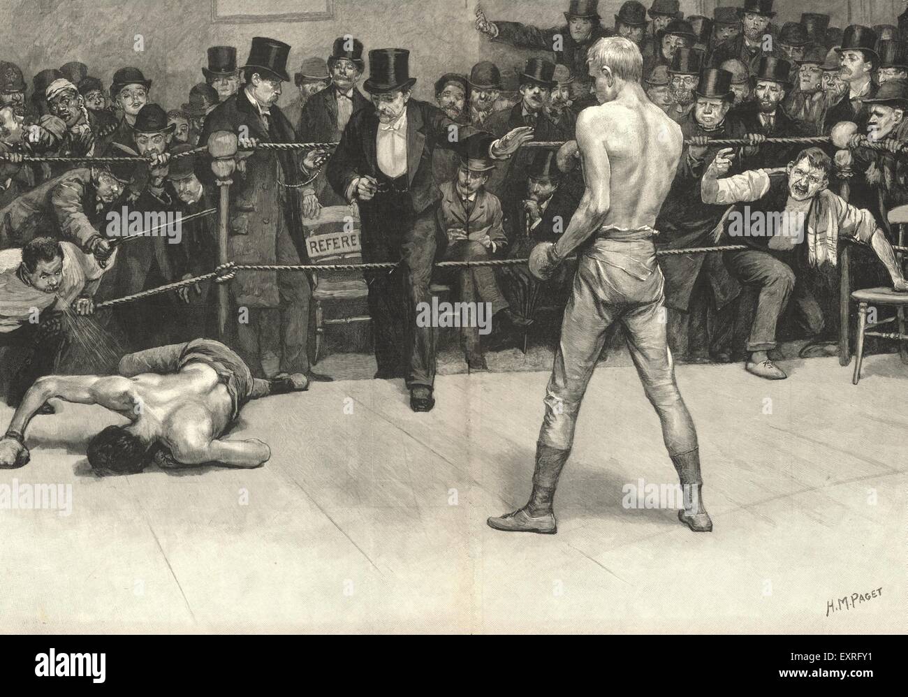 1900s UK Boxing Magazine Plate Stock Photo
