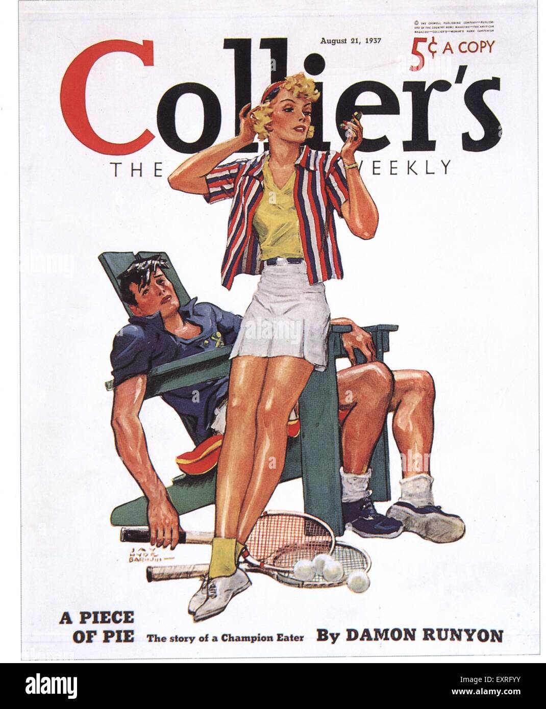 Colliers Magazine Cover - 1931 - Ice Hockey Players