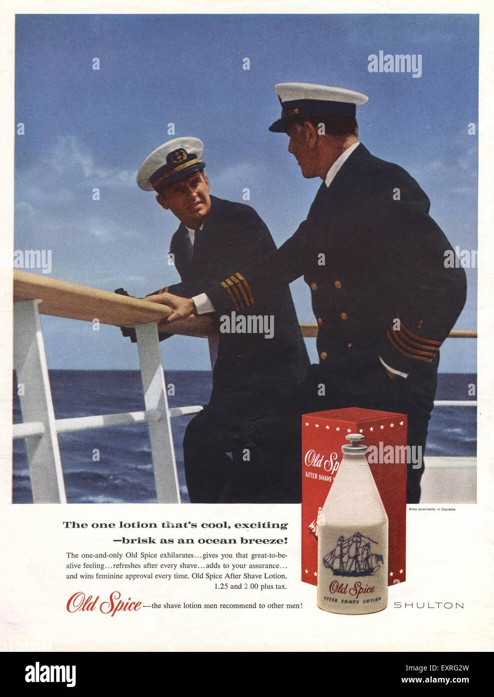 1960s USA Old Spice Magazine Advert Stock Photo Alamy
