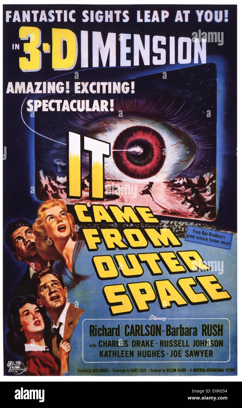 MOVIE POSTER 12" X 18" IN 3-DIMENSION IT CAME FROM OUTER SPACE VINTAGE