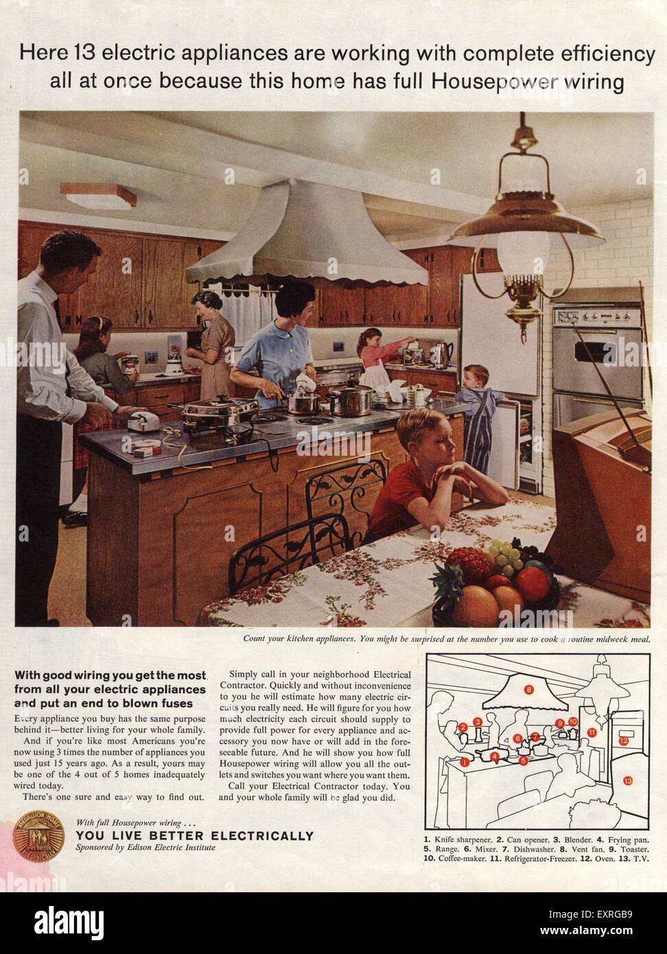 1960s USA Edison Magazine Advert Stock Photo