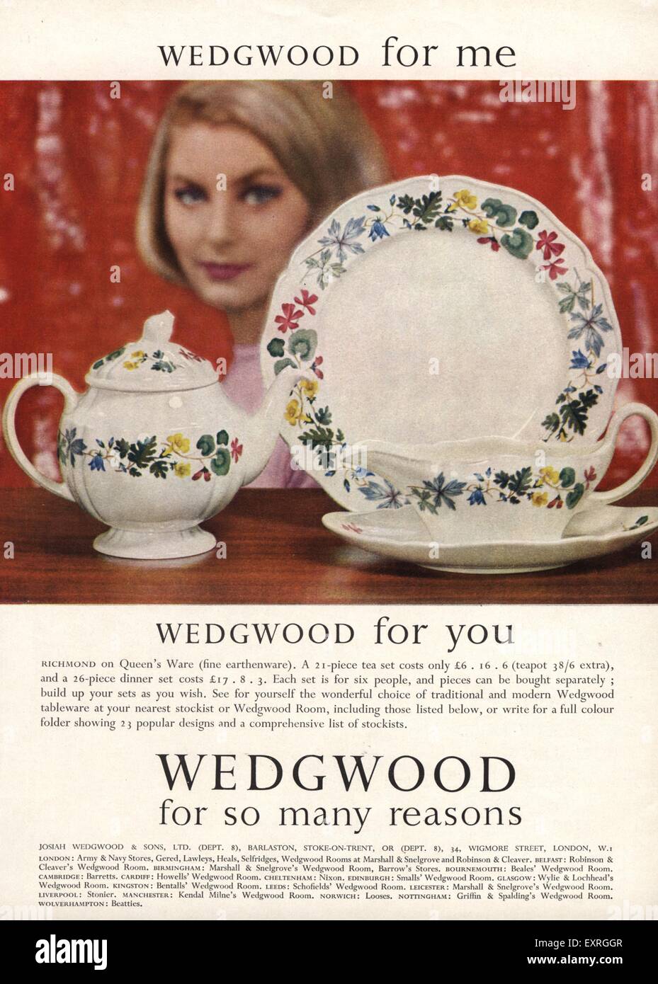 1960s UK Wedgwood Magazine Advert Stock Photo Alamy