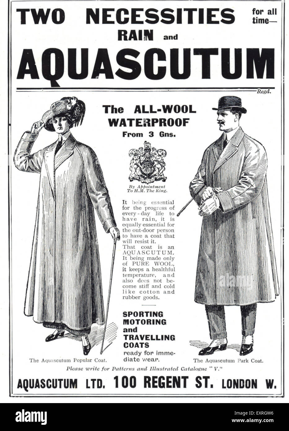 1910s UK Aquascutum Magazine Advert Stock Photo - Alamy
