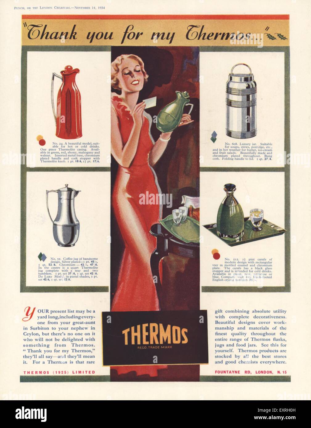 1930s UK Thermos Magazine Advert Stock Photo Alamy