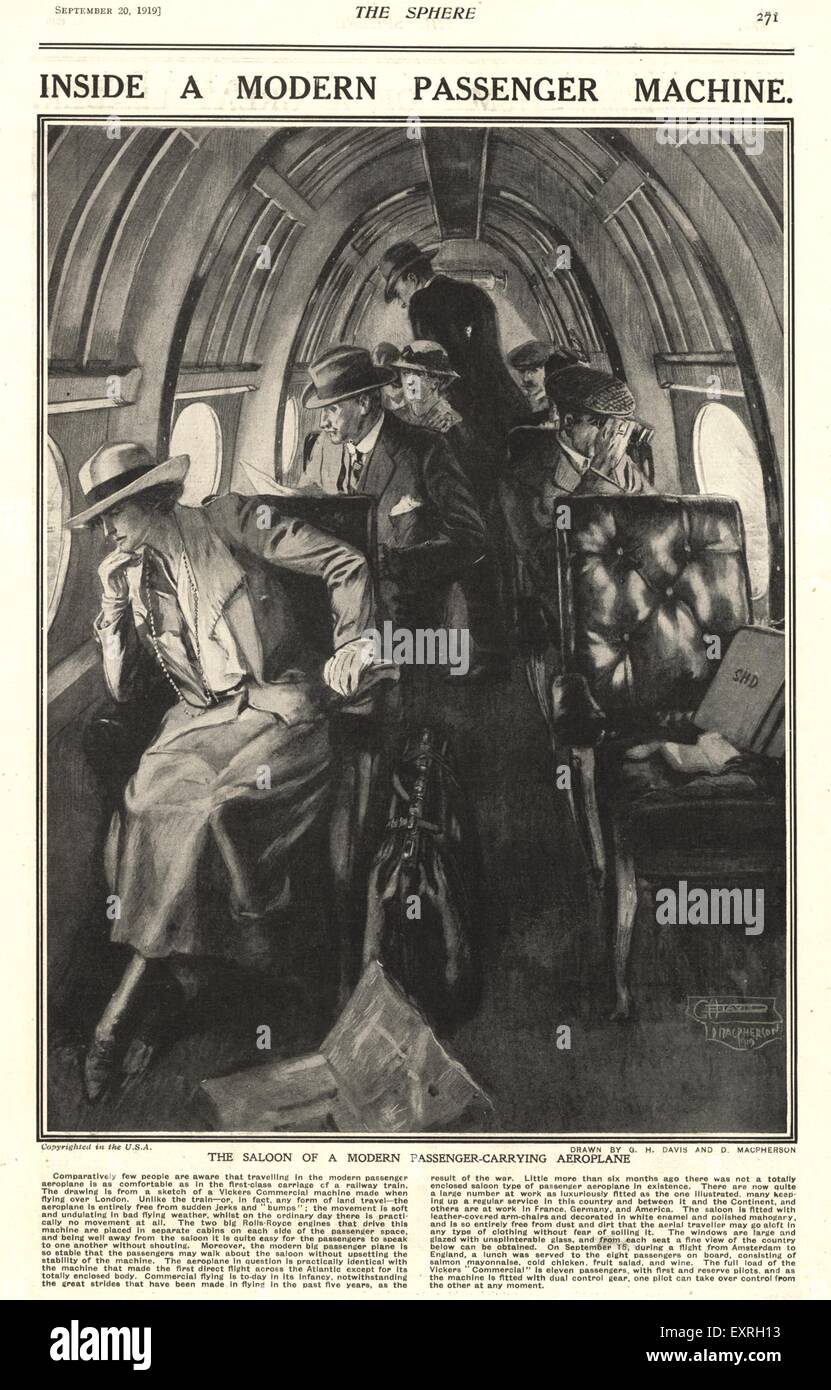 1910s UK Passengers Magazine Plate Stock Photo