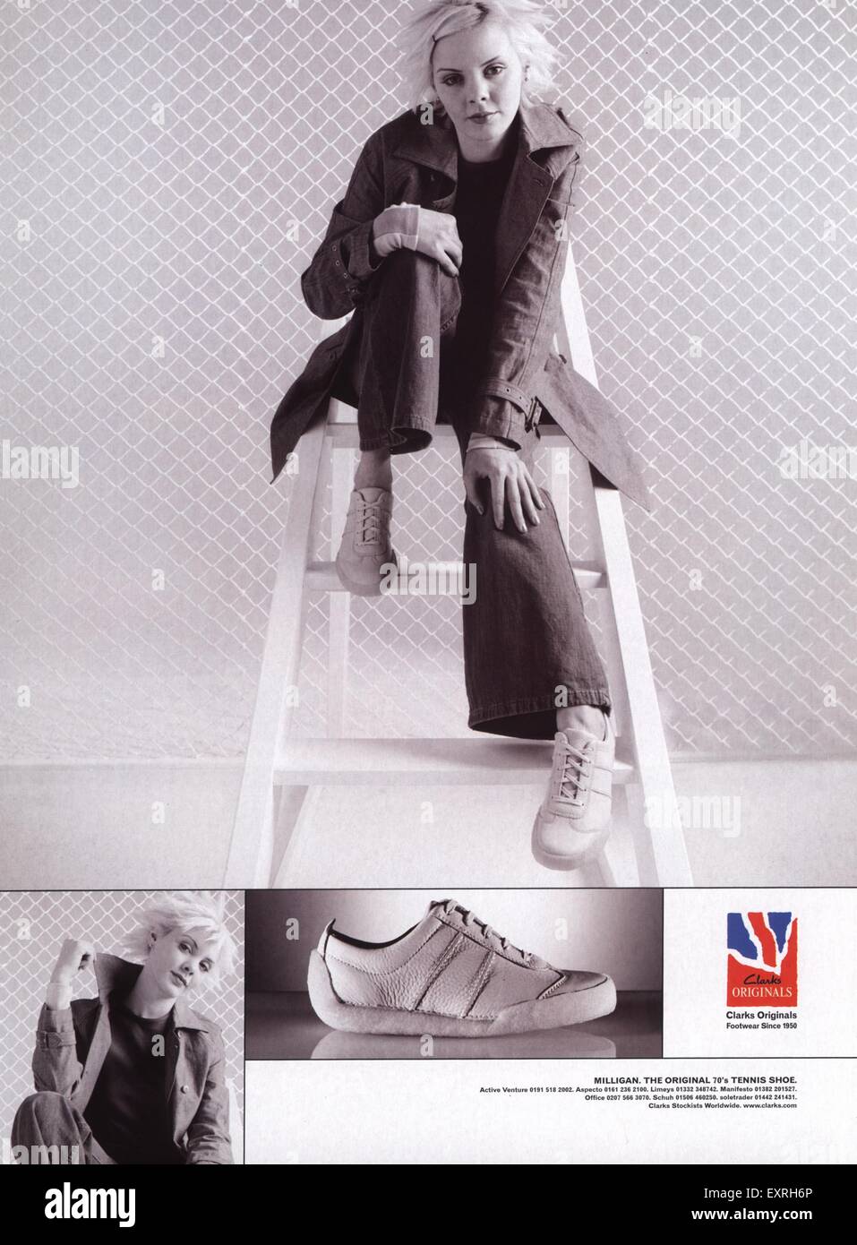 1990s UK Clarks Magazine Advert Stock Photo - Alamy