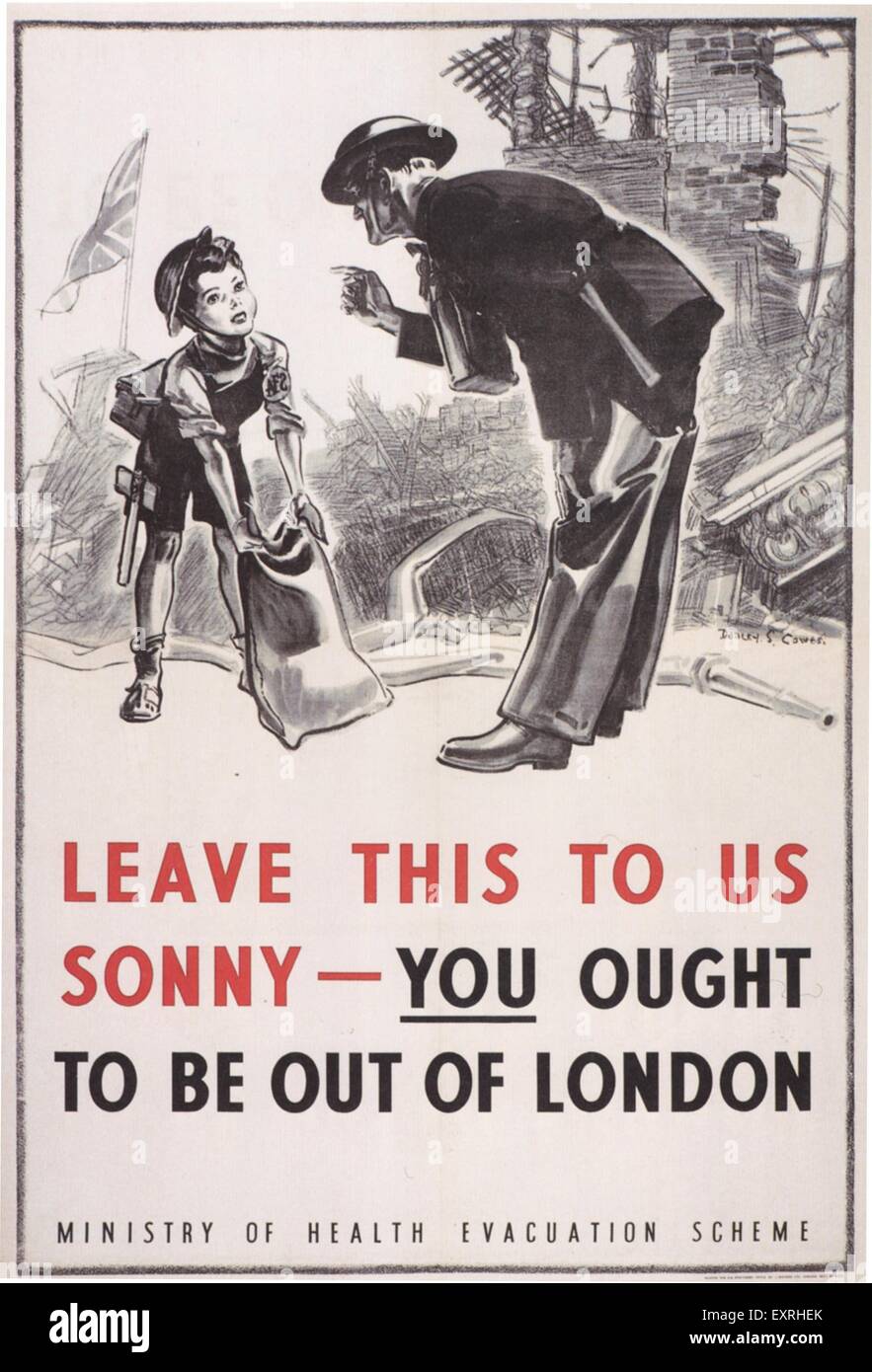 1940s UK Ministry of Health Poster Stock Photo