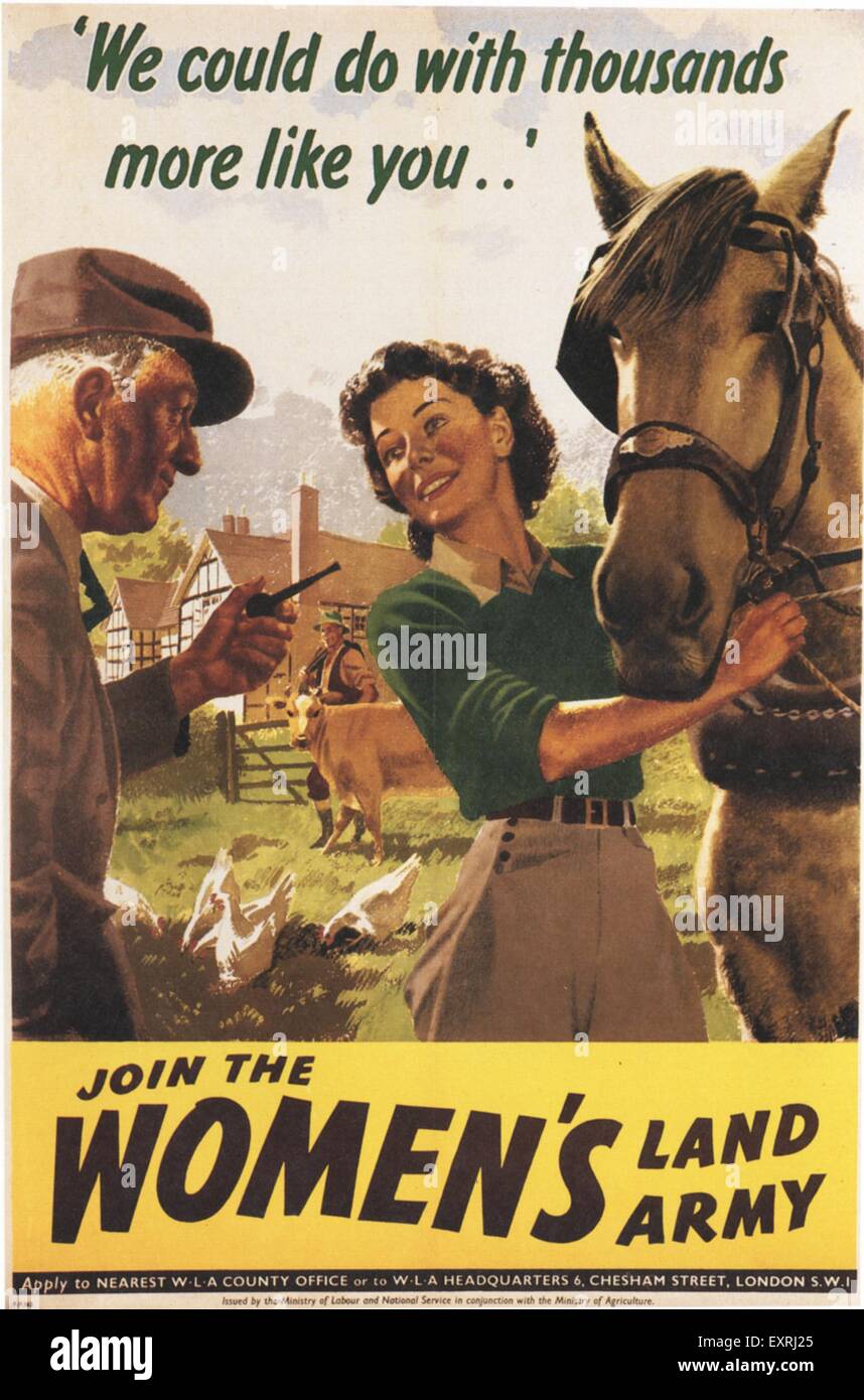 1940s UK Womens Land Army Poster Stock Photo