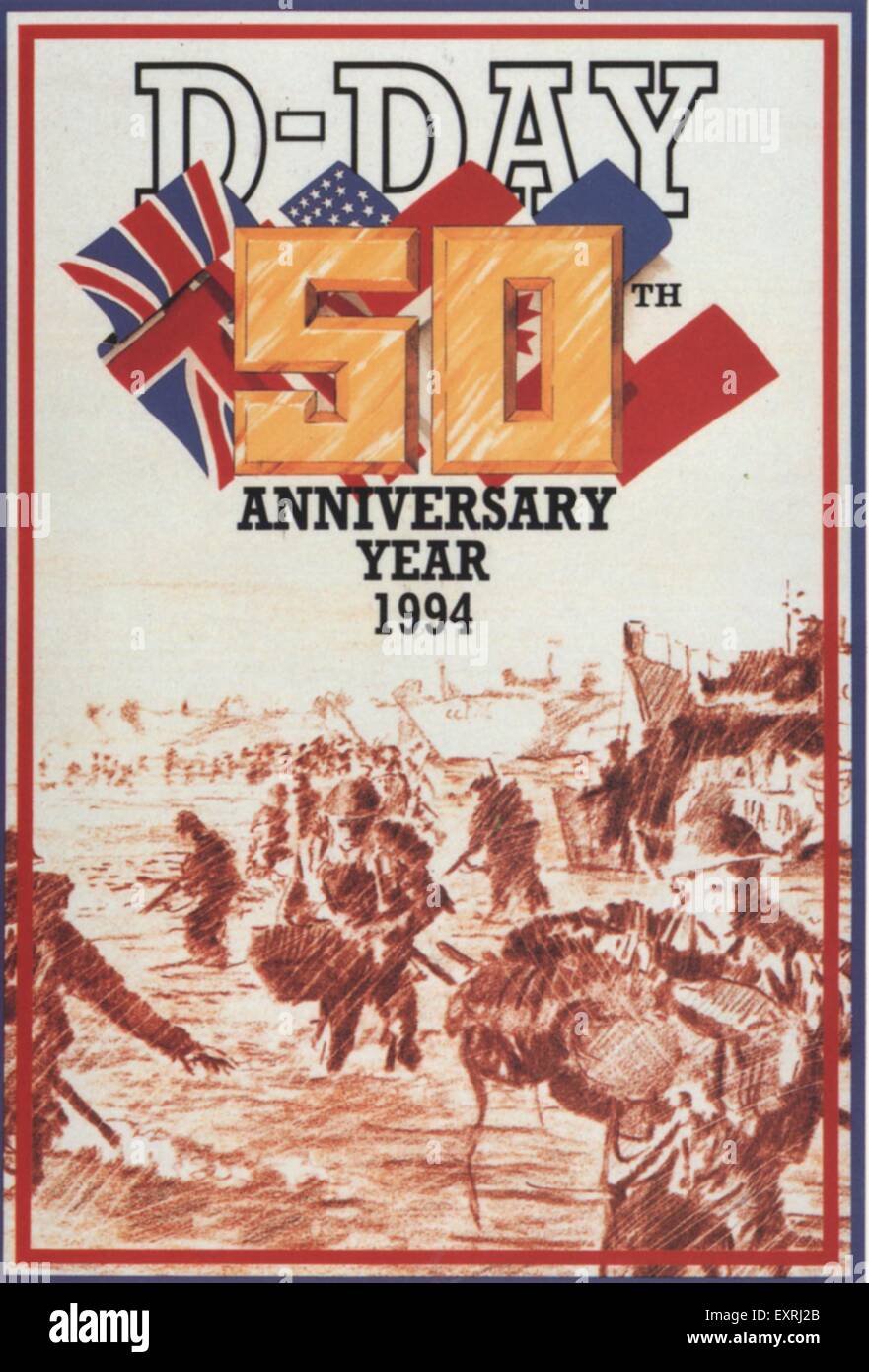 1990s UK D-Day Anniversary Poster Stock Photo