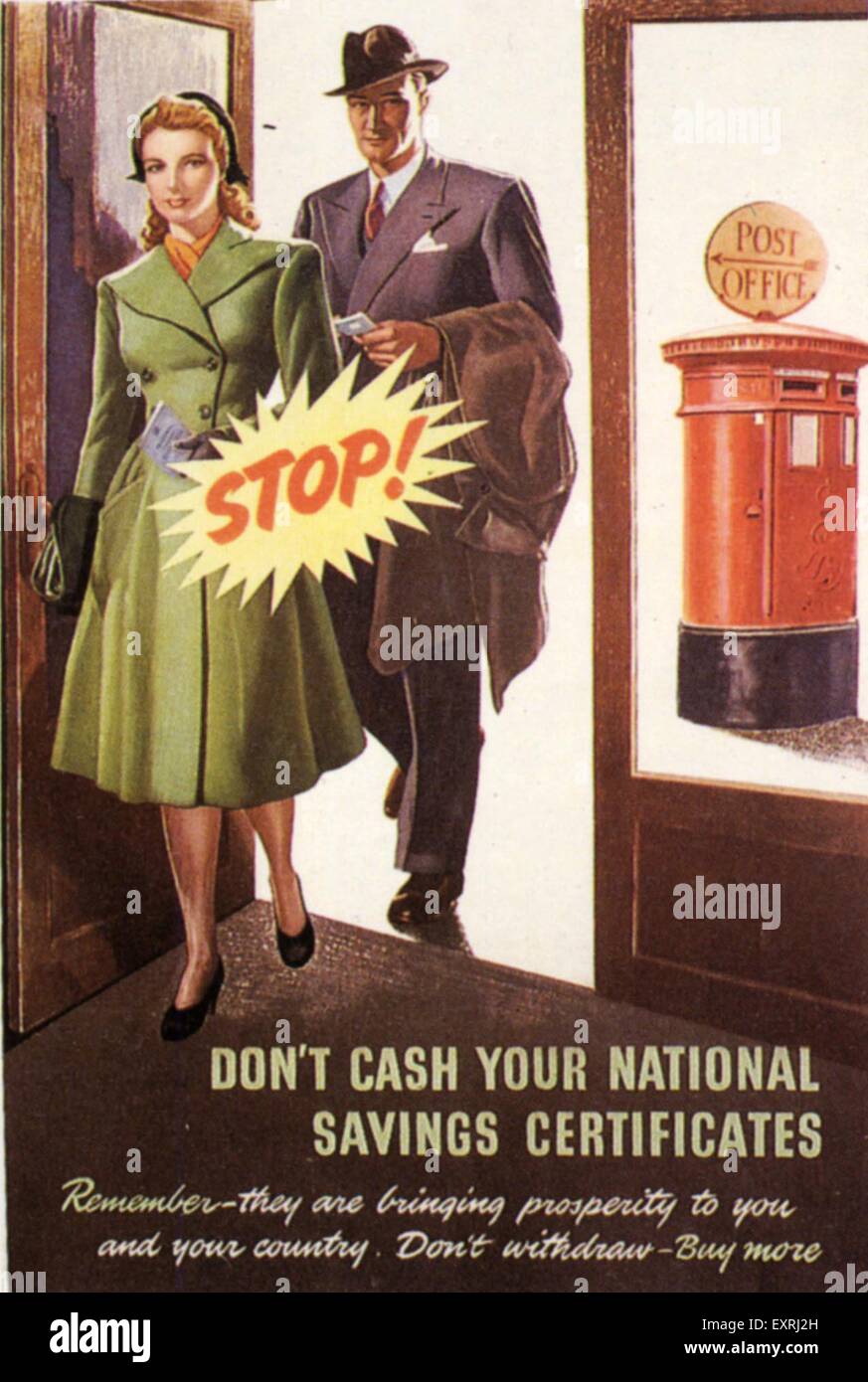 1940s UK National Savings Poster Stock Photo