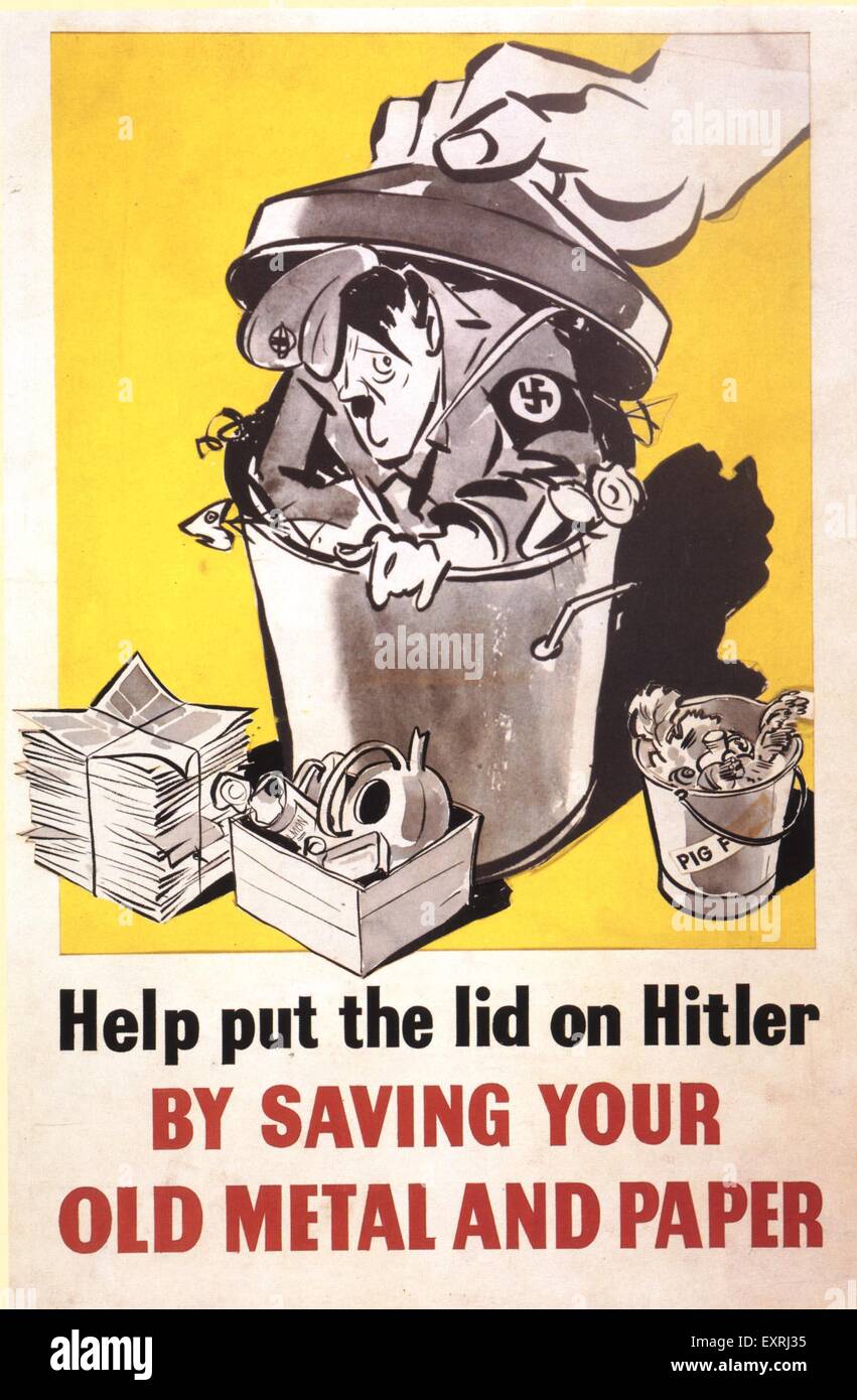 1940s UK Help put a Lid on Hitler Poster Stock Photo