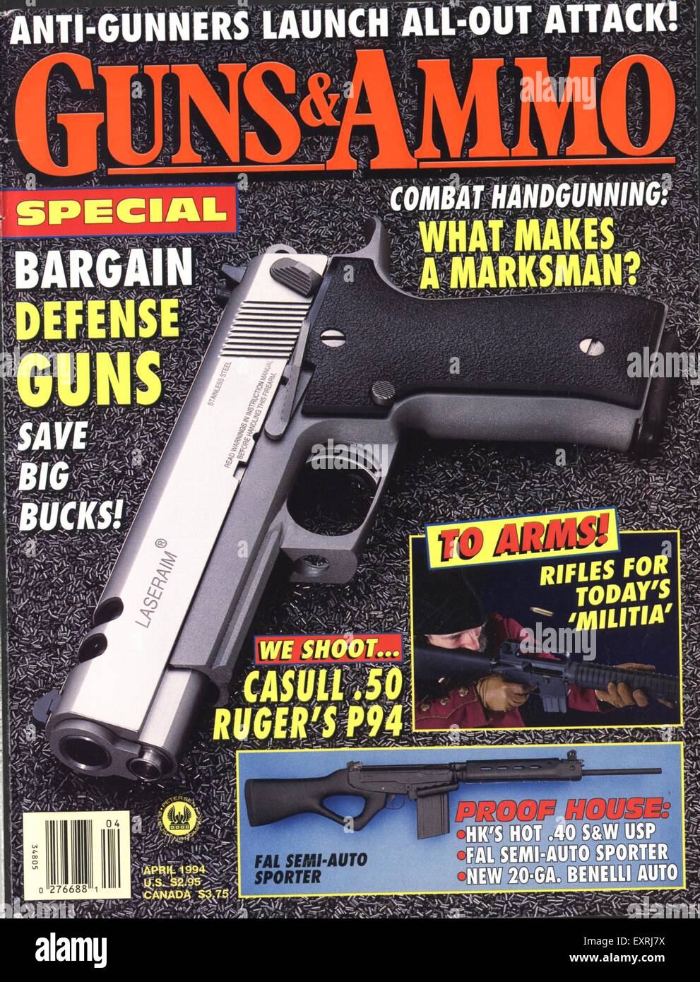 1990s USA Guns and Ammo Magazine Cover Stock Photo Alamy