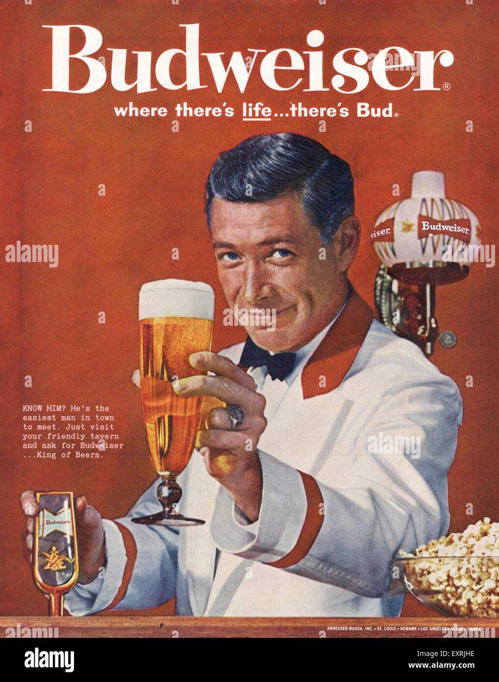 1960s USA Budweiser Magazine Advert Stock Photo Alamy