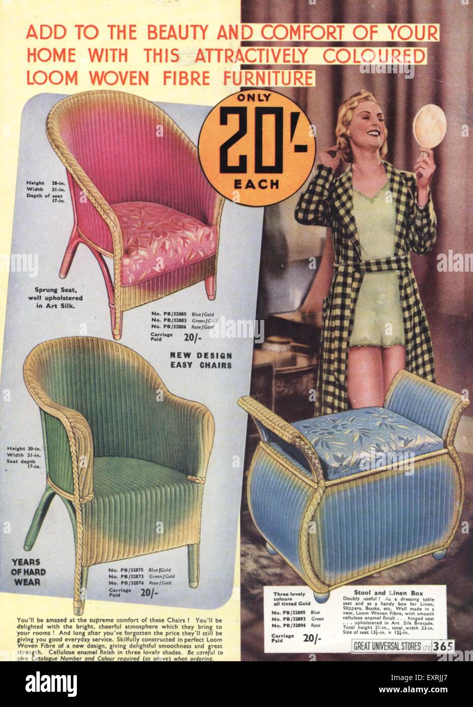 1940s USA Great Universal Catalogue/ Brochure Plate Stock Photo Alamy