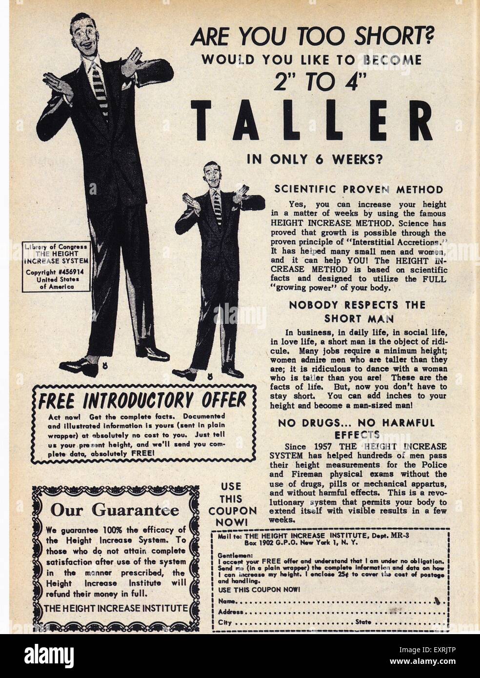 1950s UK Height-Increasing Shoes Magazine Advert Stock Photo - Alamy