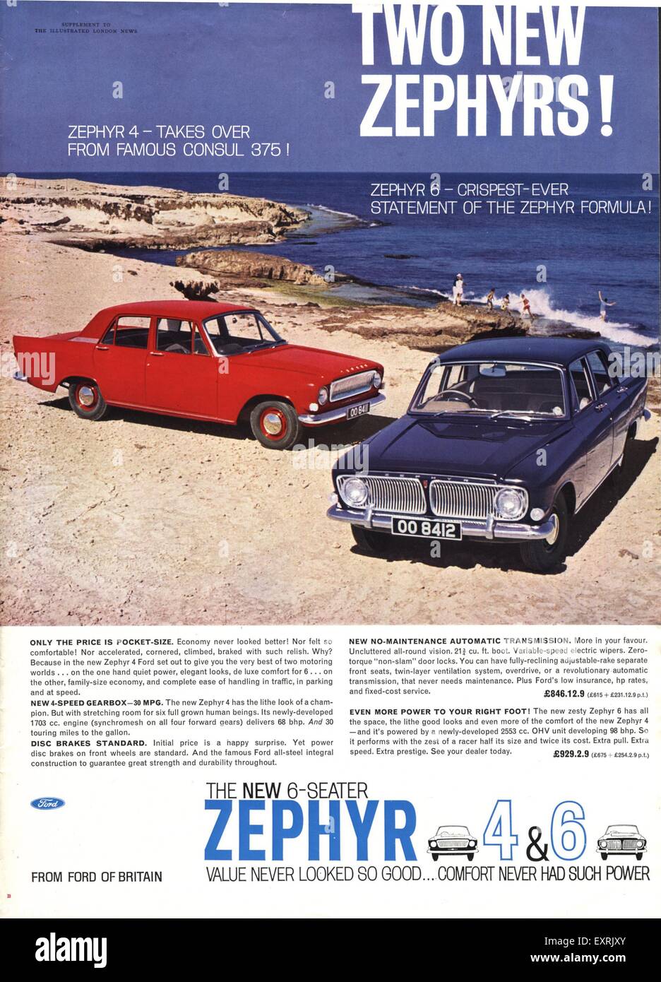 1960s UK Ford Magazine Advert - Stock Image