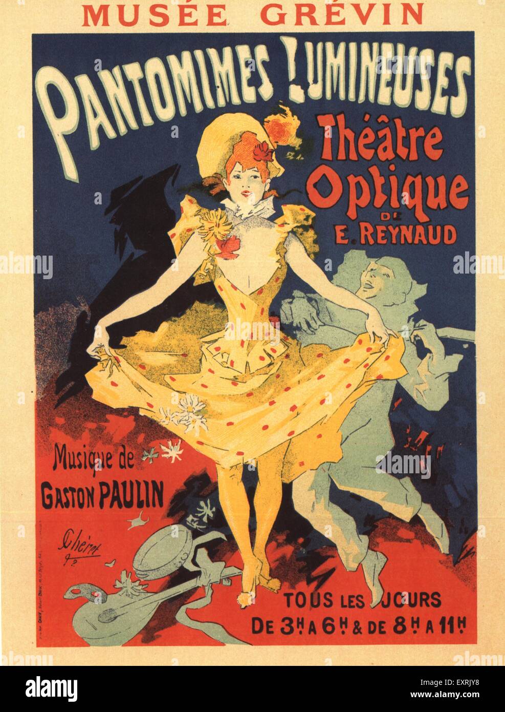 1900s France Pantomimes Lumineuses Poster Stock Photo