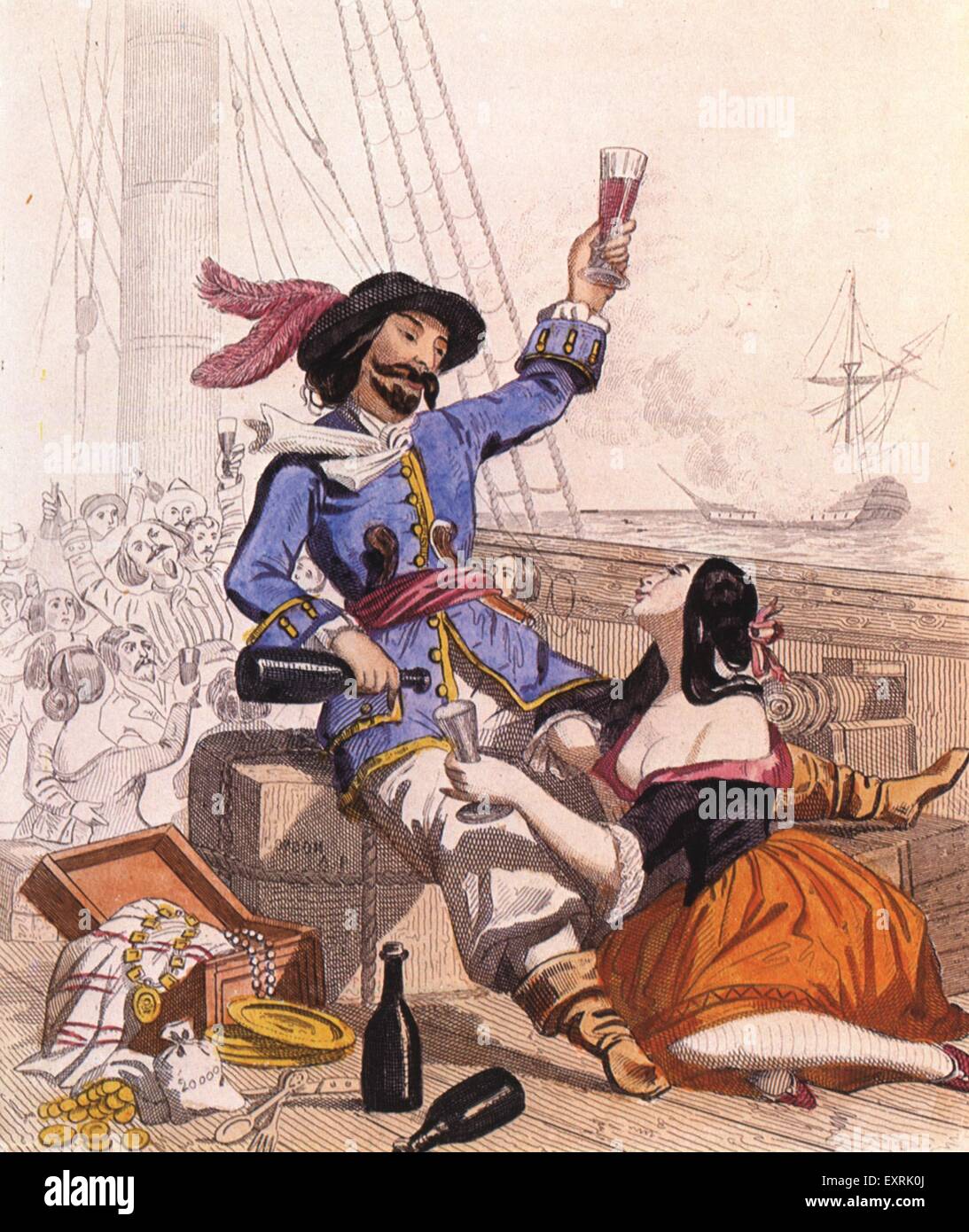 1840s & Pre UK Pirates Book Plate Stock Photo