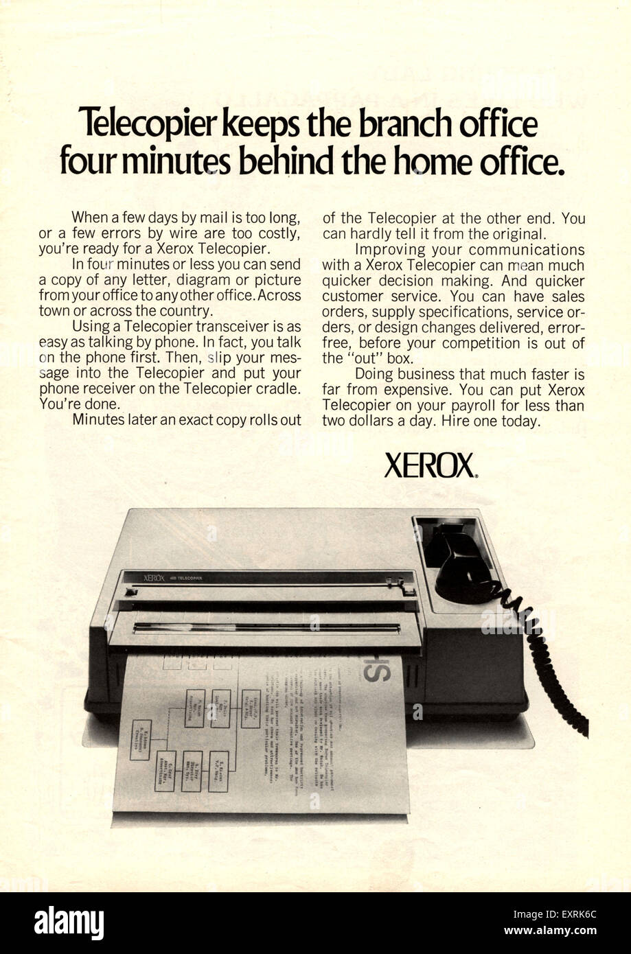 1970s USA Xerox Magazine Advert Stock Photo - Alamy