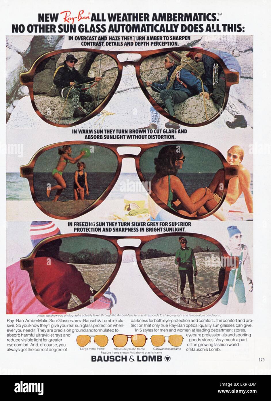 1970s USA Ray-Ban Magazine Advert Stock Photo - Alamy